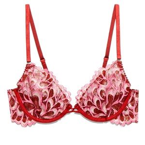 Savage X Fenty - Savage Not Sorry Ultra Demi Lace Bra - Sweet Jam Red